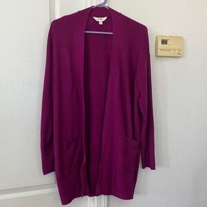 Terra & Sky Women's Magenta  Open Front Cardigan Size XL